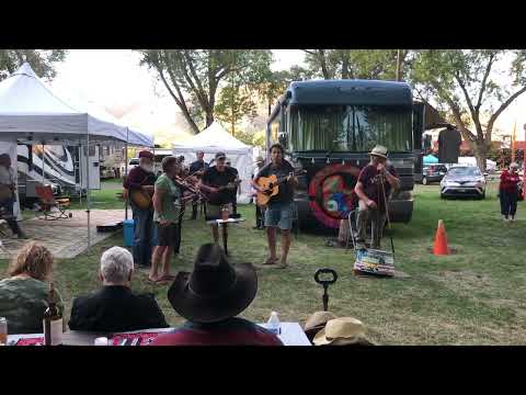 Tygh Valley Bluegrass open mic. winners singing Whiskey in Whiskey