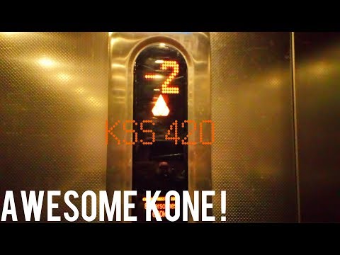 AWESOME Kone Monospace MRL traction elevator @ Ski Station, La Bresse FR