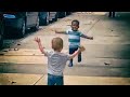 Toddler Besties Share Huge Hug On Sidewalk