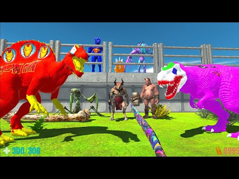 DEATH RUN ISLAND vs JOKE IRON MAN T-REX - Animal Revolt Battle Simulator