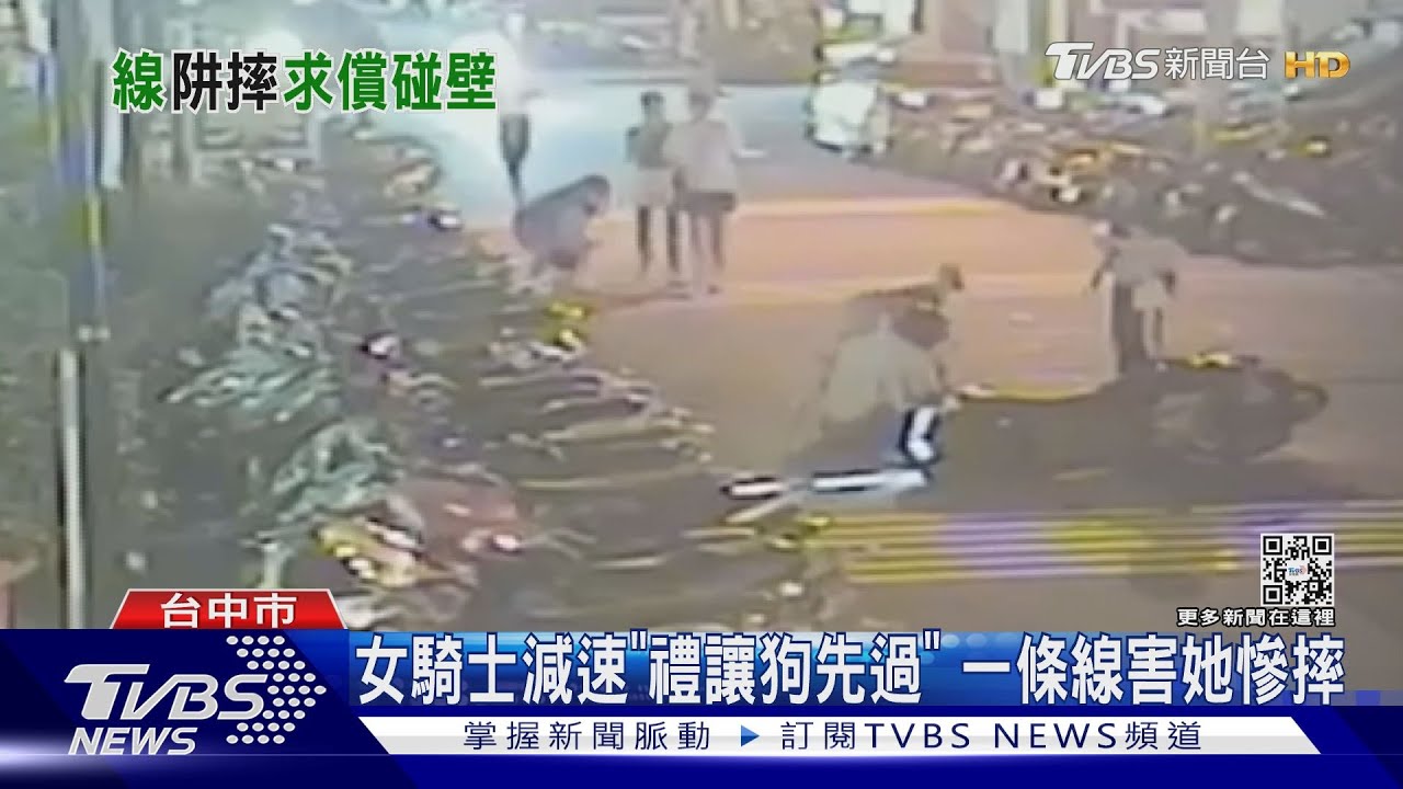 女騎士減速「禮讓狗先過」 一條線害她慘摔