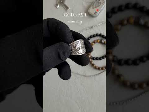 Кольцо печатка перстень мужское стальное IGGDRASIL 19 из медицинской нержавеющей стали с Деревом - фото 1 - id-p2026278941