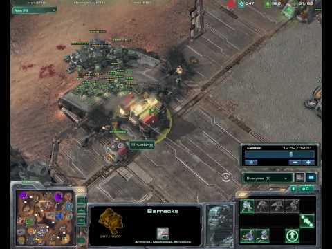 SC2 - 4v4 Extinction - Combined air & ground attacks Part 2.avi