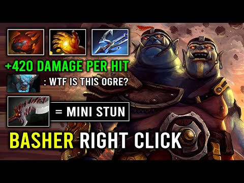 BRUTAL Right Click Basher Ogre Magi +420 Damage Per Hit 6000 HP Unkillable Late Game Tank Dota 2