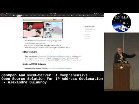 Hack.lu 2023: GeoOpen And MMDB-Server: An Open Source Solution For IP Address Geoloc. by A. Dulaunoy