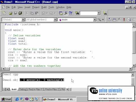 0104 Compiling & Executing Programs -  Visual C++ Tutorial