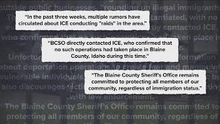 Blaine County Sheriff's Office discredits ICE round-up claims, condemns 'fearmongering'