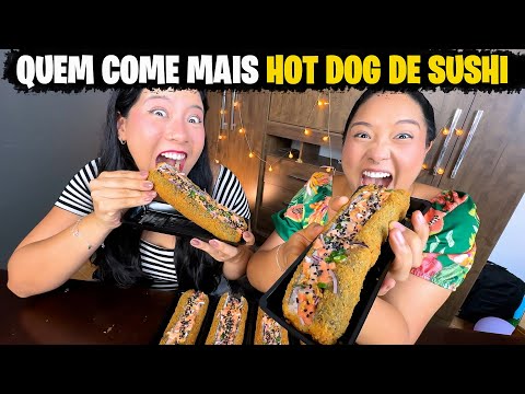 WHOEVER EATS THE MOST SUSHI HOT DOGS WINS | Sisters' Blog