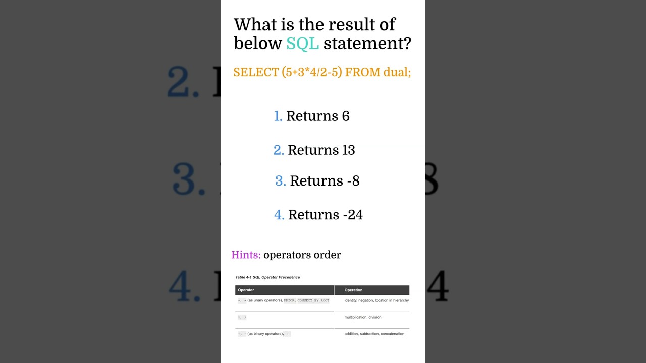 SQL Quiz 23  | SQL Quiz for the day | SQL Tutorial for Beginners |