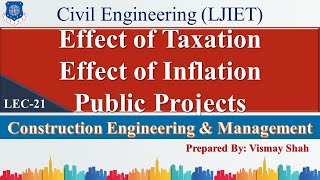 Lec-21_Effect of Taxation and Inflation| Construction Engineering and Management | Civil Engineering