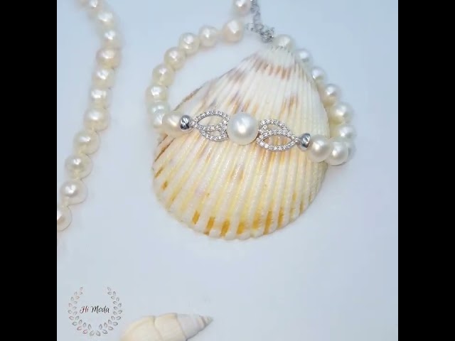 طقم لؤلؤ طبيعي زراعي وفضة تركية جودة عالية