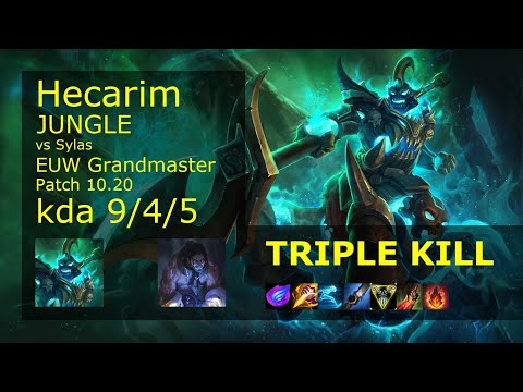 Hecarim vs Sylas Jungle - EUW Grandmaster 9/4/5 Patch 10.20 Gameplay