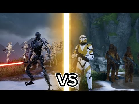 Separatist army vs wookies/clone troopers #starwars #starwarsjedifallenorder #starwarsjedisurvivor
