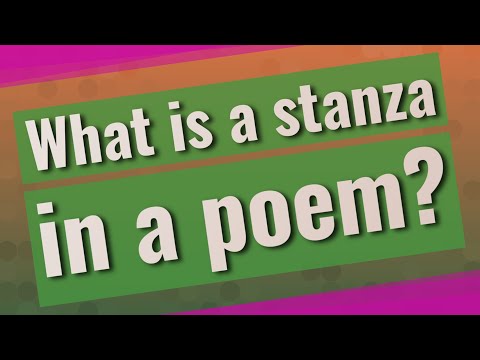 What is a stanza in a poem?