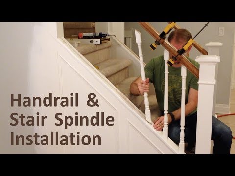 How to Install Handrail and Stair Spindles (Staircase Renovation Ep 4) - Finish Carpentry