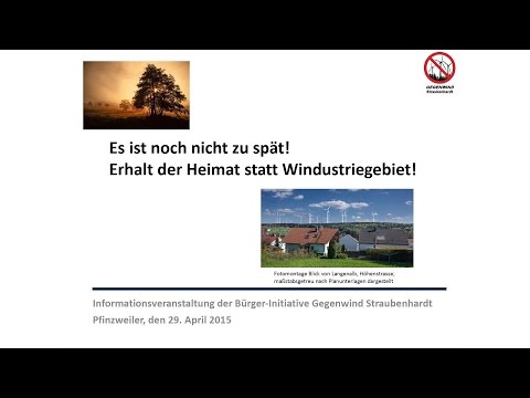 Prof. Dr. Werner Hagstotz - Erhalt der Heimat statt Windustriegebiet - 29.04.2015 in Pfinzweiler