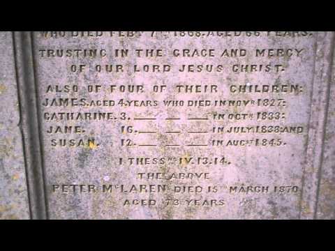 Helen Mustard Peter McLaren Gardener Gravestone Rattray Perthshire Scotland