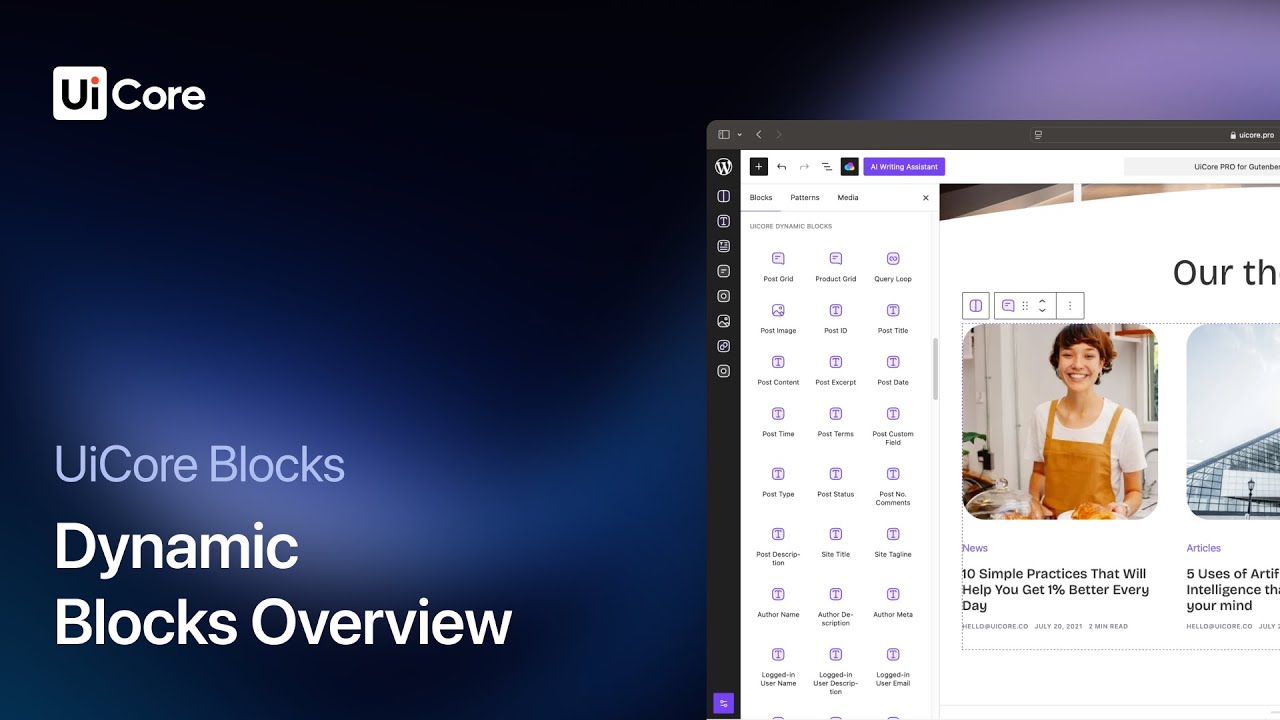 Dynamic Blocks Overview - UiCore Blocks