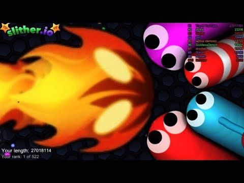 Slither.io A.I FIRE SKIN Vs FAT GIANT Pro Snakes - Epic Skin Slitherio Vip Gameplay - World Record