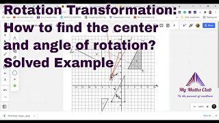 How to find the center and angle of rotation for any Rotation Transformation