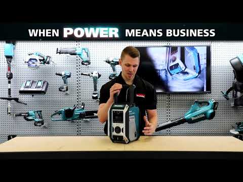 Makita DMR115 Radijas, CXT (12V Max (10,8V) / LXT (18V) baterijos, Žemųjų dažnių garsiakalbis, Bluetooth ir USB, DAB/DAB+ video