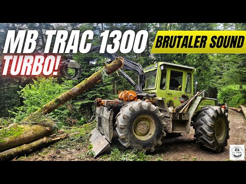 MB Trac 1300 Turbo in forestry use – brutal sound & pure power!
