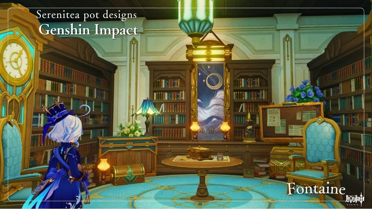 Genshin 🎬️ Serenitea Pot Design┃Fontaine in the room2┃Tutorial┃原神┃塵歌壺┃フォンテーヌ邸宅