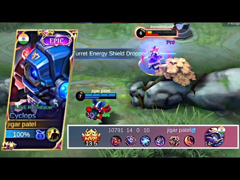 LEGENDARY!! 14 KILLS NO DEATH!! CYCLOPS FULL DAMAGE BUILD 2022 | MLBB