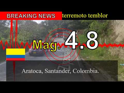 😱🚨Última hora: Un terremoto de magnitud 4,8 sacude Aratoca, Santander, Colombia.
