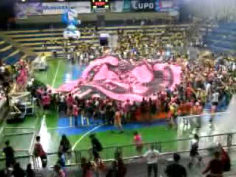 InterUNESP 2010 - Rio Claro comemorando o título na quadra com o bandeirão!