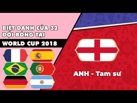 Biệt danh 32 đội bóng tham dự World Cup 2018