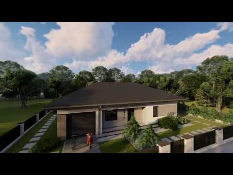 Современный одноэтажный дом Z428 с гаражом на одну машину от Z500