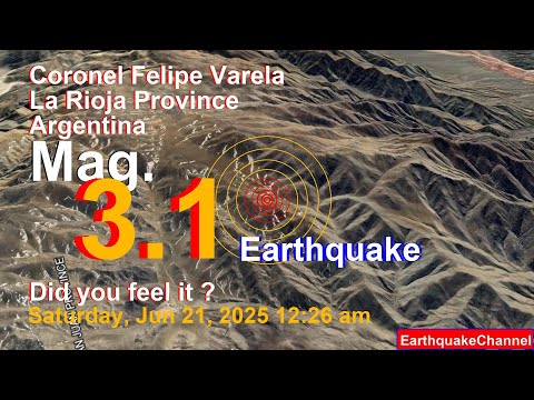 Coronel Felipe Varela, 86 km Southwest of Vinchina, Vinchina, La Rioja Province, Argentina Earthqu