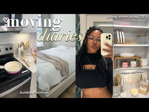 MOVING VLOG! 🎀 | girly apartment decor + kitchen upgrades + building furniture + more !
