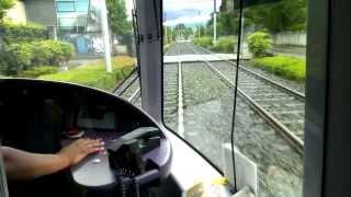 preview picture of video 'Dublin Luas Green Line Light-Rail cab view'