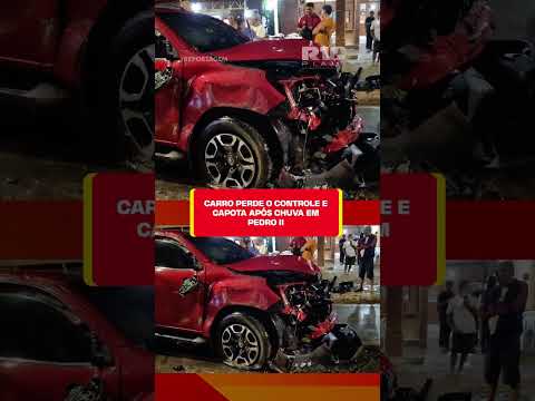 Carro perde o controle e capota após chuva em Pedro II | Cobertura R10 Piaui