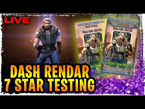 Dash Rendar 7 Star Pack Opening + Testing LIVE - Are the Smugglers.... Prepared? Galaxy of Heroes