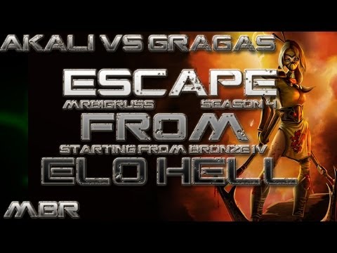 Escaping Elo Hell S4 - Akali Vs Gragas Mid Lane Gameplay HD - League of Legends