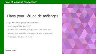 EXCEL et les plans pour l'étude de mélanges - Étape 09