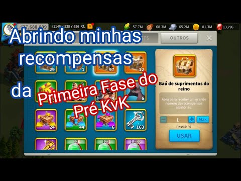 RECOMPENSAS ESTÁGIO 1 DO PRÉ-KVK  - RISE OF KINGDOMS.
