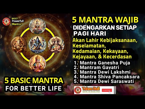 5 MANTRA WAJIB DI PAGI HARI🕉️Mantra Kuat Perlindungan, Kedamaian, Kelimpahan, Kekuatan, & Kecerdasan