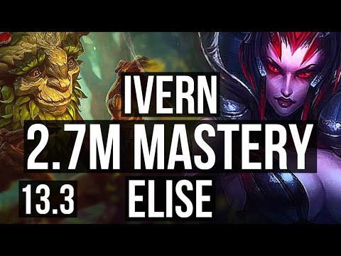 IVERN vs ELISE (JNG) | 1/0/10, 2.7M mastery, 1200+ games | KR Master | 13.3
