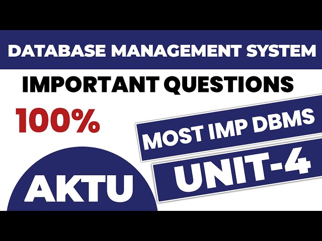 Essential Questions for Database Management System Unit 4: A ...