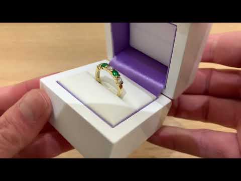 Emerald and Diamond Half Eternity Ring