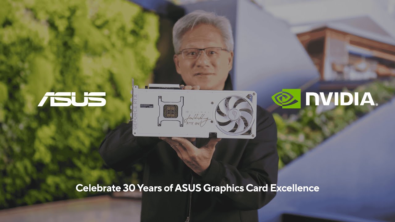 NVIDIA CEO Jensen Huang Joins to Celebrate 30 Years of ASUS Graphics Card Excellence - YouTube