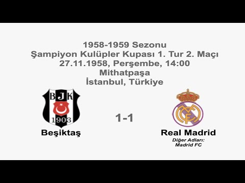 Beşiktaş 1-1 Real Madrid [HD] 27.11.1958 - 1958-1959 European Champion Clubs' Cup 1st Leg 2nd Leg
