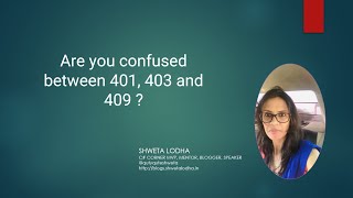 401 vs 403 vs 409 - When to use What?