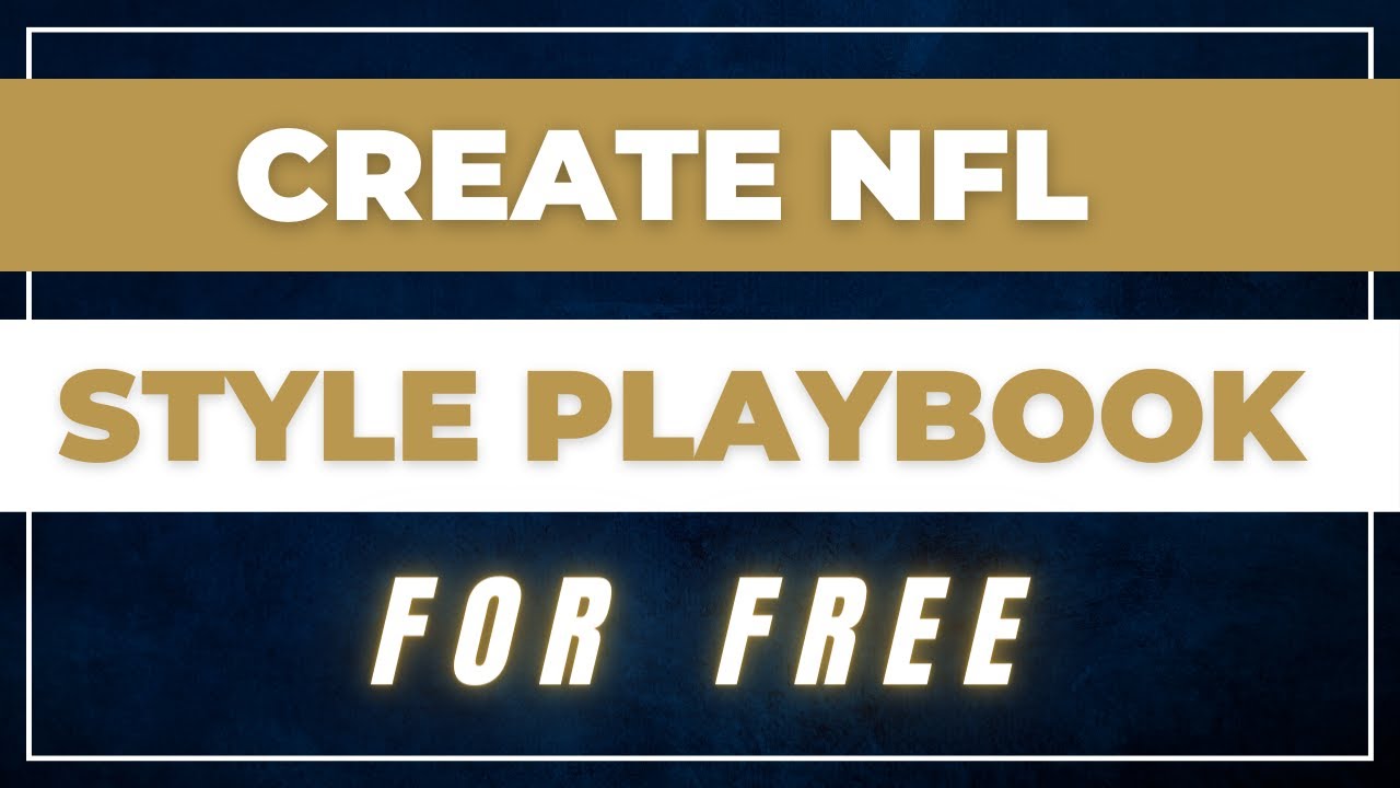 FREE Football Playbook Builder (NFL Style)