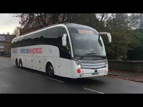 National Express BV67 JYH heads along Manchester Road with a 350 from Liverpool to Stansted Airport