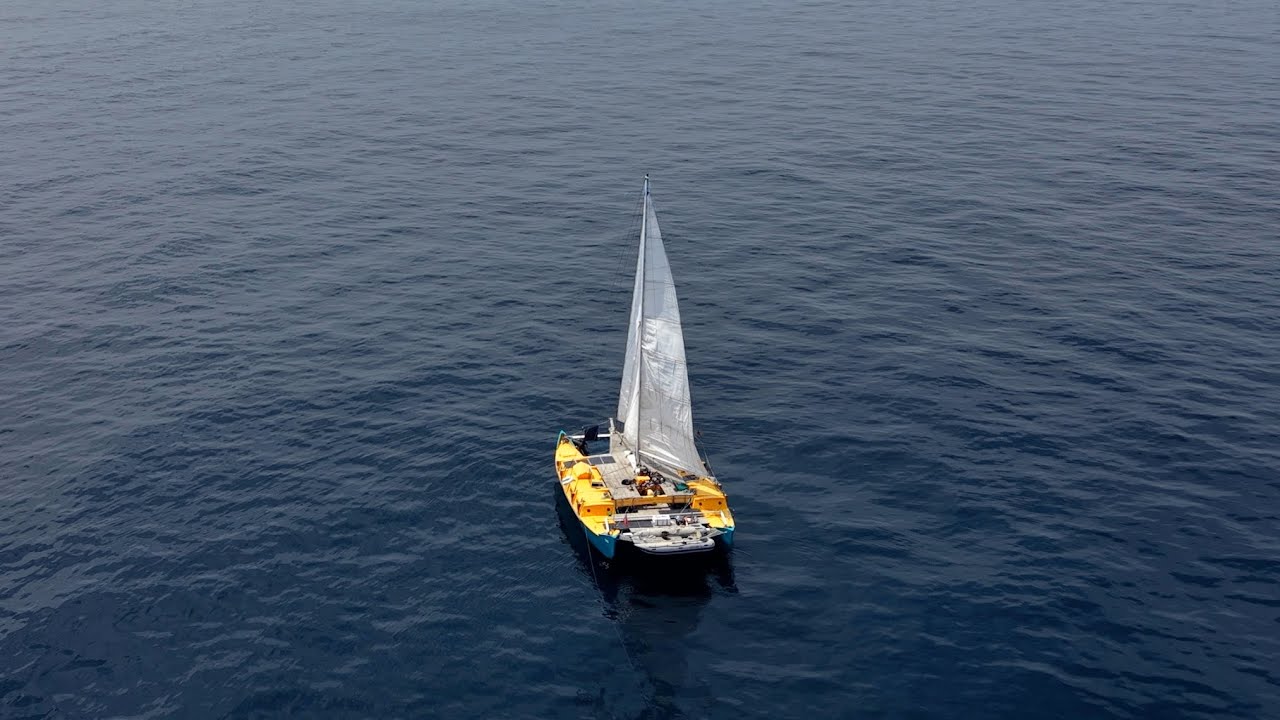 2 Days Alone at Sea On my Primitive Double-Canoe.